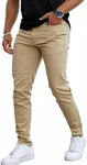 GINGTTO Skinny Jeans Men Slim Fit Stretch Khaki Casual Pants Elastic Waist(31W x 32L, Khaki)