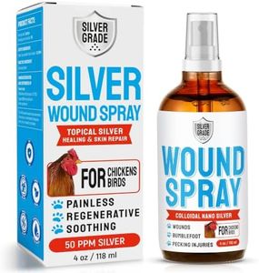 SILVER GRADE Wound Spray for Chicken from Birds & Chicken Antibiotics Alternative to Help with Pecking Sores, Bumblefoot, Cuts – Poultry Spray with Silver – GMOs Free – 4-Oz Bottle
