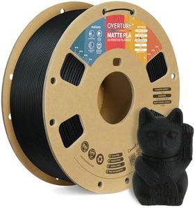 OVERTURE PLA Matte Filament 1.75mm, Matte PLA Roll 1kg Cardboard Spool (2.2lbs), Dimensional Accuracy +/- 0.03 mm (Matte Black)