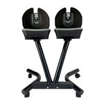 BRAINGAIN 2x 25kg (WITH STAND) Adjustable Dumbbells Pair (18 Dumbells in 1) Weights Set for Men Woman Easy Safe Locking Mechanism Home Gym Equipment (50kg Total Weight)