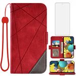 Asuwish Galaxy A51 5G/ Galaxy A51 5G Verizon UW Wallet Case,Leather Phone Cases with Credit Card Holder Slot Pockets Kickstand Flip Folio Shockproof TPU Protective Cover for Samsung A51 5G A516 Red