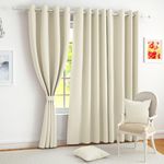 Story@Home Blackout Curtains for Semi Long Door 8 Feet Long Set of 4 | Thermal Insulated | Plain Design | 100% Room Darkening Curtain | Perfect for Decorative & Festive Gifting | 116 x 215 cm, Beige