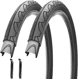 SIMEIQI 26x1.95 Slick Bike Tires or with 26" Bike Tubes 32mm Schrader Valve Suitable for 26 x 1.90 26 x 1.95 26 x 2.0 26 x 2.125 Bicycle Tires and Tubes for City Road Bicycles (2 Tires)