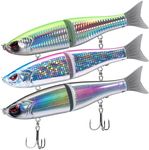 Bassdash SwimShad Glide Baits Jointed Swimbait Bass Pike Salmon Trout Muskie Fishing Lure,3-Pack