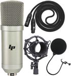 LyxPro Condenser Microphone for Studio, Vocals, Instruments, Podcasting and Professional Recordings with Shockmount, XLR Cable, Pop Filter