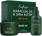 Shea Moisture Beard Oil & Balm Grooming Kit For Men Organic All natural Maracuja & Shea Oils Beard Conditioning Oil 3.2 Ounce & Beard Balm 4 Ounce. Moisturize & Soften