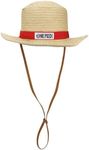 Bioworld One Piece Luffy Cosplay Straw Bucket Hat with Chin Rope Brown