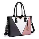 Miss Lulu Leather Look V-Shape Shoulder Handbag Lightweight Medium Tote Bag Handbags for Women