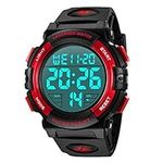 Mens Digital Watch, Mens Sports Military Watches Waterproof Outdoor Chronograph Multifunctional Watch with LED Back Light/Alarm/Date/Shockproof