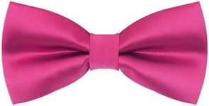 Luckyvestir Hot Pink Bow Ties for Men Pre-Tied Adjustable Mens Bow Tie Solid Color Bow Ties for Men