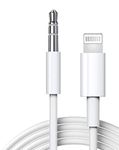 [Apple MFi Certified] Aux Cord for iPhone, Lightning to 3.5 mm AUX Cable for Car Stereo Audio Cable Compatible with iPhone 14/13/12/11/XS/XR/X/8/7 for Car Home Stereo, Speaker, Headphone, -3.3ft white