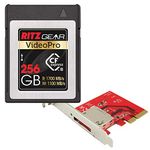 Ritz Gear Video Pro CFExpress Card 256GB Type B (1700/1100 R/W) with PCIe 3.0 X4 Host Adapter