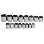 Williams WSH-16RC 3/4 Drive Socket Set, 12 Point, 16-Piece