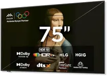 iFFALCON 75-Inch Class QLED 4K Smart TV, Ultra-Slim Picture Frame TV, 144Hz, HDR, Art Mode w/AI Art, Wide Color Gamut, Dolby Vision IQ, Dolby Atmos, Google Assistant Voice Remote(75F75, 2025 Model)
