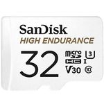 SanDisk 32GB High Endurance Video microSDHC Card with Adapter for Dash cam and Home Monitoring Systems - C10, U3, V30, 4K UHD, Micro SD Card - SDSQQNR-032G-GN6IA