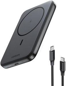 UGREEN Magnetic Power Bank 5,000mAh Wireless Portable Charger PD Fast Charging Battery Pack Magsafe Powerbank Compatible with iPhone 16 Pro Max/15 Plus/14/13/12 Series, Black