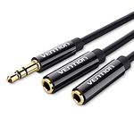 Vention Headphone Splitter Cable, 3.5mm Male to 2 Dual 3.5mm Female Earphone Audio Y Splitter Cable for Phones, Headphones, Speakers, Tablets, PCs, MP3 Players BBSBY (Dual earphones)