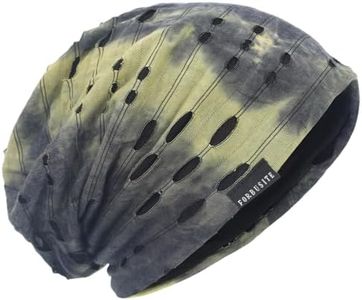 Ruphedy Men's Slouchy Beanie Summer Thin Hollow Long Oversized Skull Cap B301, B090-a-green, One Size