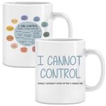 LNOKRIM Things I Can Control, Mental Health Mug, What I Can And Cannot Control, Gift for Teacher Therapist Counselor, 11 Oz Ceramic Coffee Novelty Mug