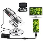 USB Microscope Camera 40X to 1000X, Cainda Digital Microscope with Metal Stand & Carrying Case, Compatible with Android Windows Linux Mac, Portable Microscope Camera for Kids Students Adults