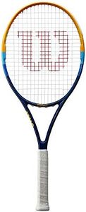 Wilson Profile Adult Recreational Tennis Racket - Grip Size 3-4 3/8", Blue/Orange