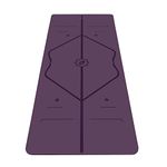 Liforme Original Yoga Mat – Free Yoga Bag Included - Patented Alignment System, Warrior-like Grip, Non-slip, Eco-friendly and Biodegradable, sweat-resistant, 4.2mm thick mat for comfort - Purple