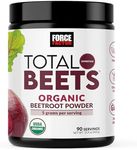 Force Factor Total Beets Organic Beetroot Powder Superfood to Boost Daily Nutrition, USDA Organic, Vegan, Gluten-Free, and Non-GMO Beet Supplement, Unflavored, 90 Servings