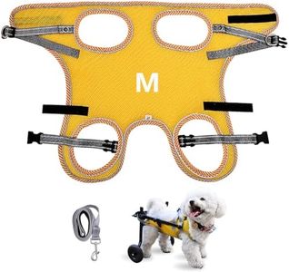 Updated Dog Clothes for Wheelchair for Back Legs,Small Dog Wheel Chair Cloth with A Dog Leash, Light Weight Wheelchair Clothes for Leg Support Helps Senior,Injured,Paralyzed-M, Yellow
