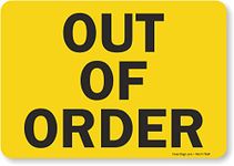 SmartSign Magnetic Sign, Legend "Out of Order", 5" High X 7" Wide, Black on Yellow