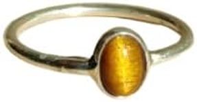 Natural Tiger Eye Gemstone Ring 925
