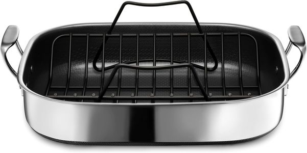 HexClad Hybrid Roasting Pan – Stainless Steel Non-Stick Oven Safe