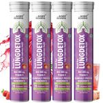 The Body Reserve Lung Detox 80 Effervescent Tablets With N-Acetylcysteine 600mg and Vitamin C | Cleaner Lungs Detoxification and Immune Defence Strawberry Flavour (Pack Of 4)