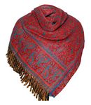TIBET MAROON BLUE FLORAL PAISLEY WINTER WARM SCARF HANDMADE LUXURIOUS SCARF SHAWL WRAP DECORATION BLANKET OVERSIZED REVERS ABLE WINTER SCARF PURE YAK WOOL SCARF SHAWL GIFT