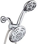 AquaDance Luxury 3-Way Rainfall Shower Combo, Chrome, 6"