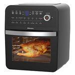 EMtronics EMAFO12LD Digital Extra Large Family Size XL Air Fryer Combi Oven Grill 12 Litre with 11 Pre-Set Menus for Oil Free & Low Fat Healthy Cooking, 60-Minute Timer - Black