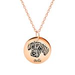HooAMI Personalised Necklace,Custom Necklace with Pet Portrait Pendant Memorial Gift for Women/Men