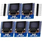 AZDelivery 0.66-inch 64x48 3.3V OLED Display Module I2C IIC HW-699 SSD1306 IoT Display Shield Compatible with D1 Mini (Pack of 5) Including E-Book!