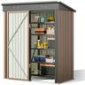 Bealife Abri de Jardin en Métal Abri à Outils, Abri à Outils en Acier Galvanisé, Abri de Rangement Extérieur Maison de Jardin 180x162x95 cm pour Pelouse de Patio d'arrière-Cour (Brun)