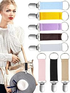 8PCS Elastic Hat Clips, Sturdy Traveling Colorful Hat Clip, Elastic Strap Hat Keeper Clip, Extra Heavy Mitten Clip for Bag Handbag Backpack Luggage Travel Accessory Hat Companion Stainless Steel