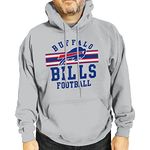 Team Fan Apparel NFL Team Stripe Hooded Sweatshirt- Soft Pullover Sports Hoodie for Men & Women - Made of Cotton & Polyester, Sport Gray, Small