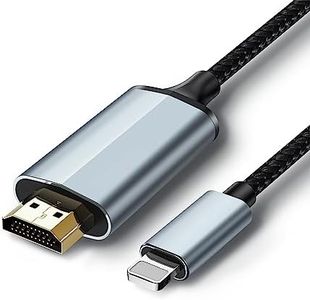 Lightning to HDMI Adapter • HDMI Cable for iPhone to TV • Compatible with iPhone14, 13, 12, 11 & YouTube to TV Output • with 1080P HD Display • Sync Video and Sound • Just Plug and Play • 6.6FT, Grey