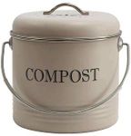 Kitchen Compost Bin, Odourless Compost Storage, Kitchen Waste Bucket, Countertop Compost Can with Carbon Fiber Filter 3.5L， White Color