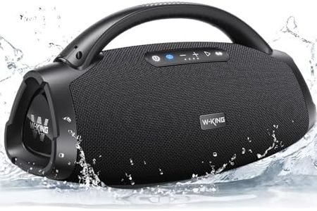 W-KING 330W Peak Loudest Boom Box, IPX7 Waterproof Party Bluetooth Speaker with 7.5" Subwoofer, Massive Bass, Hi-Fi, Large Outdoor Wireless Speakers, EQ APP/Bass Boost/Fast Charge/24H/MIC&Guitar in/TF