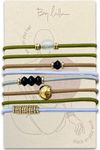 By Lilla Hair Ties - No-Damage Hair Accessories + Bracelets for Women - Luxury Fashion Stacks in Gold, Silver, and Beads - Jasmine (Set of 8)