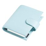 Moterm Pocket Regular Rings Planner - Genuine Leather Binder Organiser (Pebble Light Blue, 19 mm Ring)