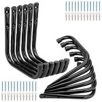 pipabiba 12 Pcs Ladder Storage Hooks, Heavy Duty Wall Mounted Garage Hanger, Utility Hooks for Garden Tools, Ladder, Garden Hose, Folding Chair, Bike (17cm x 17cm)