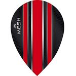 Mission Darts Mesh Dart Flights | 100 Micron UV Finish | Pear Shape, Red, 5 Sets of 3 Flights (#_5xF2006)