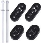 Mardatt 6 Pcs 2/4 Holes Exhaust Hanger Rubber Muffler Hanger with Straight Exhaust Hanger Rod, Insulator Muffler Bracket Mount for Car Truck Jeep