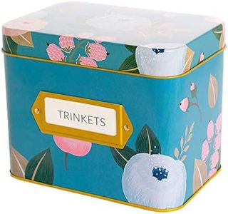 Polite Society Recipe Cards and Box Set - 24 4x6 Recipe Cards - Durable Tin Box - Sky Blue Floral Print with Gold Finish - Keep Recipes Protected and Organized