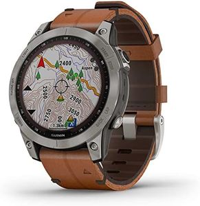 Garmin Fenix 7 Sapphire Solar Titan Lederarmband Smartwatch, lecture de musique, Noir